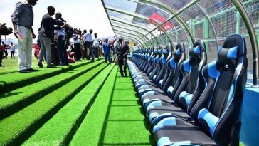 The new dugout at St Mary's Stadium Kitende, home of @VipersSC.