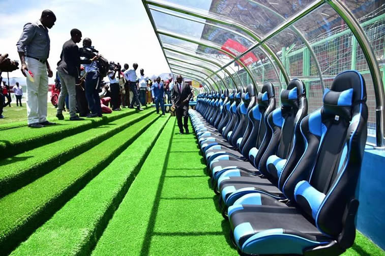 The new dugout at St Mary's Stadium Kitende, home of @VipersSC.