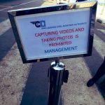 Photography prohibition notice at Entebbe airport